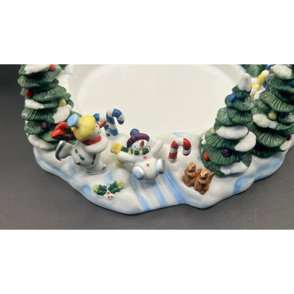 Vtg Partylite P7870 Snowbell 3 Wick Candle Holder Tree Snuffer 11